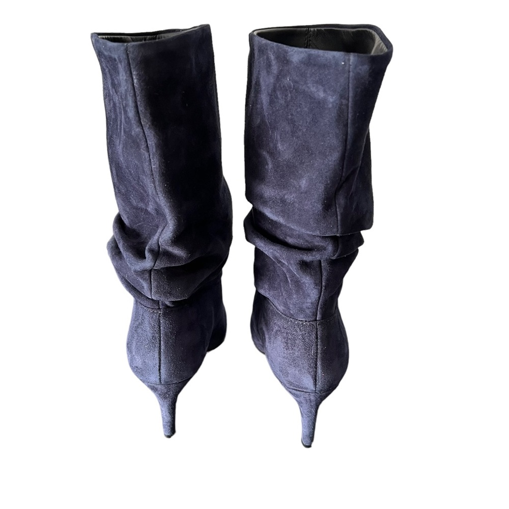 Andrea Carrano RICCIA NAVY SUEDE Mid-Calf Bootie Women’s Size 7.5 - Picture 9 of 12